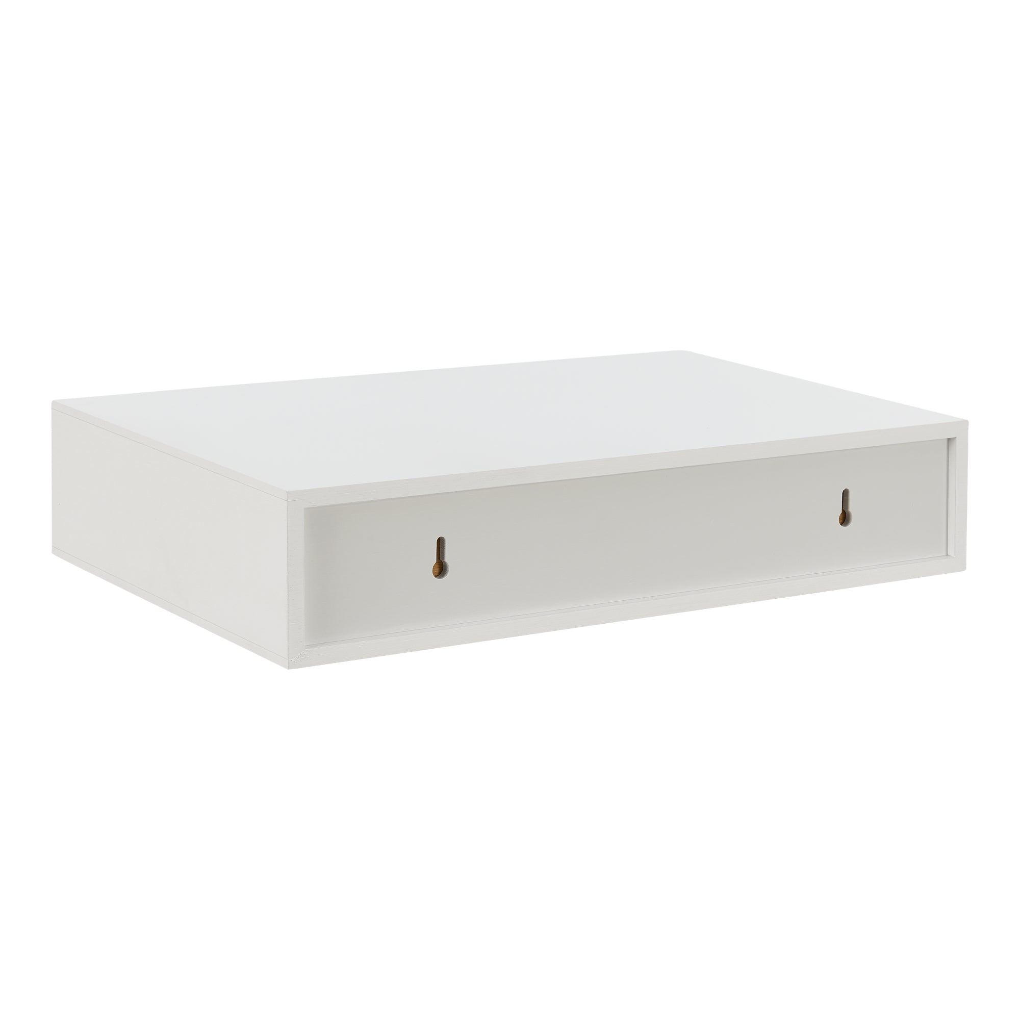 Set Bokn di 2 Mensole con Cassetto Integrato 40 x 24 x 8 cm Bambù - Bianco [en.casa]