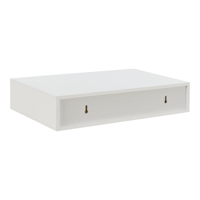 Set Bokn di 2 Mensole con Cassetto Integrato 40 x 24 x 8 cm Bambù - Bianco [en.casa]