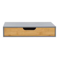 Set Bokn di 2 Mensole con Cassetto Integrato 40 x 24 x 8 cm Bambù - Grigio [en.casa]