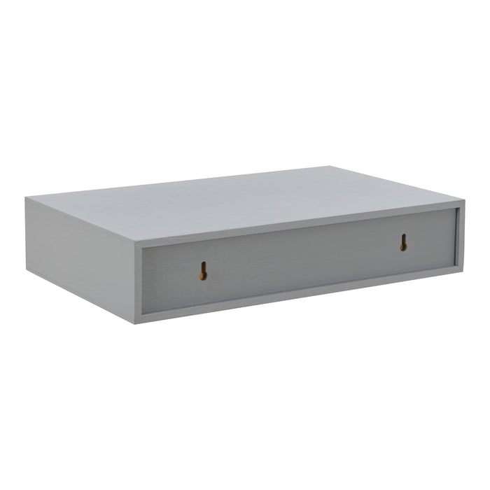 Set Bokn di 2 Mensole con Cassetto Integrato 40 x 24 x 8 cm Bambù - Grigio [en.casa]