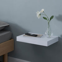 Mensola Hyvinkää con Cassetto Integrato Comodino Sospeso 39,5 x 25 x 5 cm Bianco [en.casa]