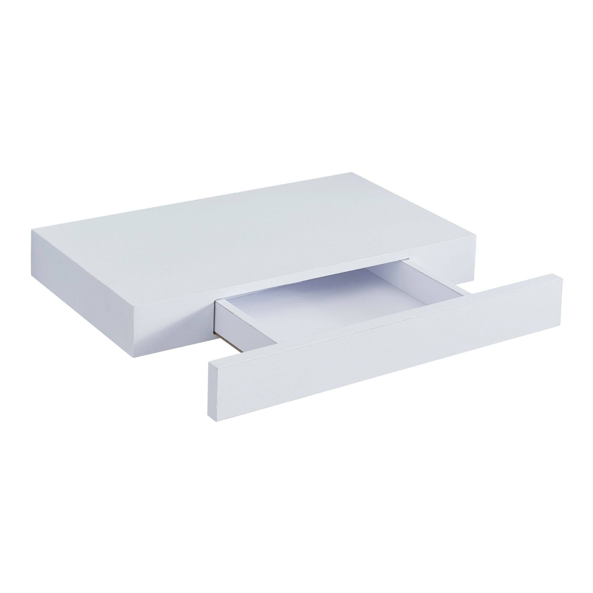 Mensola Hyvinkää con Cassetto Integrato Comodino Sospeso 39,5 x 25 x 5 cm Bianco [en.casa]