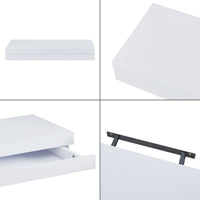 Mensola Karkkila con Cassetto Integrato Comodino Sospeso 60 x 23,5 x 8 cm Bianco [en.casa]