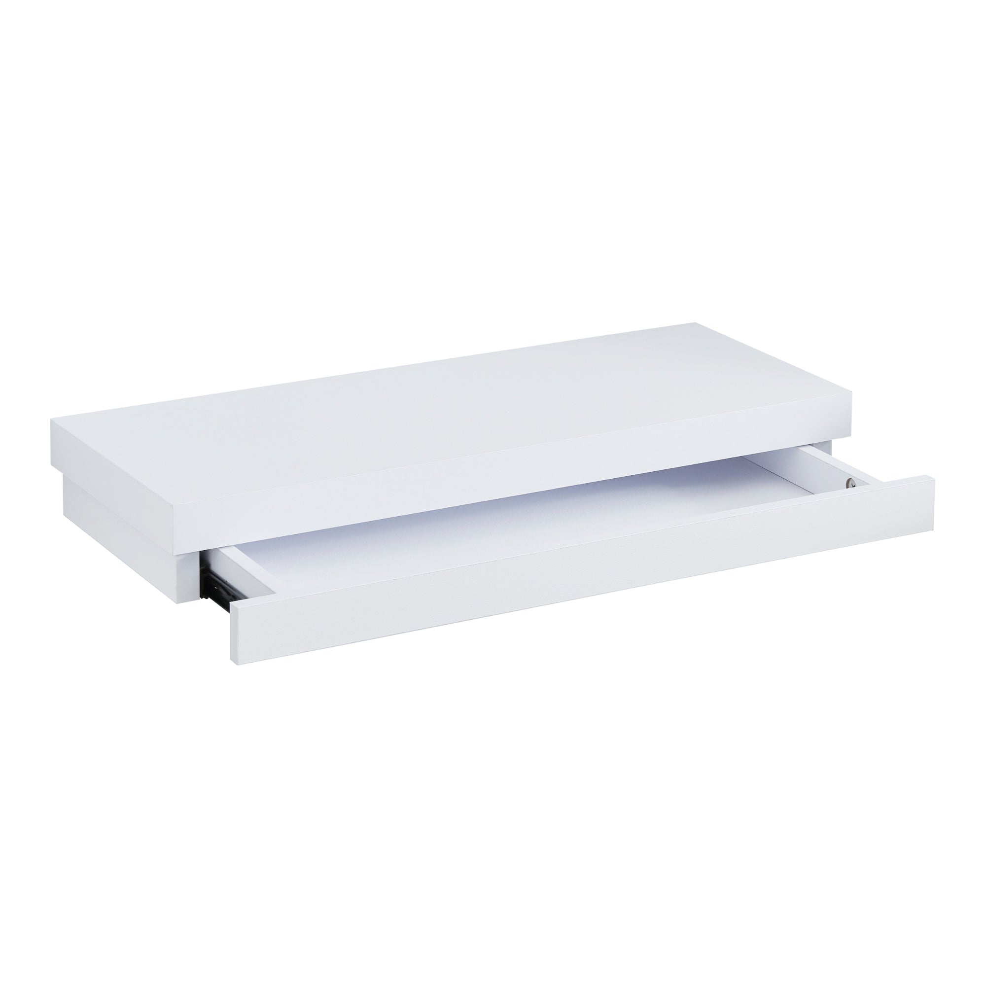 Mensola Karkkila con Cassetto Integrato Comodino Sospeso 60 x 23,5 x 8 cm Bianco [en.casa]