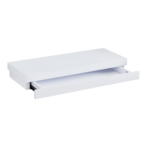 Mensola Karkkila con Cassetto Integrato Comodino Sospeso 60 x 23,5 x 8 cm Bianco [en.casa]