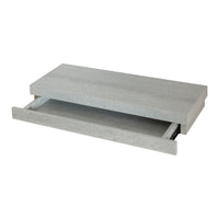 Mensola Karkkila con Cassetto Integrato Comodino Sospeso 60 x 23,5 x 8 cm Effetto Cemento [en.casa]