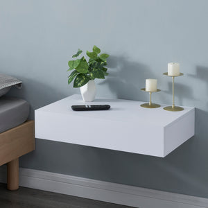 Mensola Kärsämäki con Cassetto Comodino Sospeso 60 x 35 x 12 cm Bianco [en.casa]