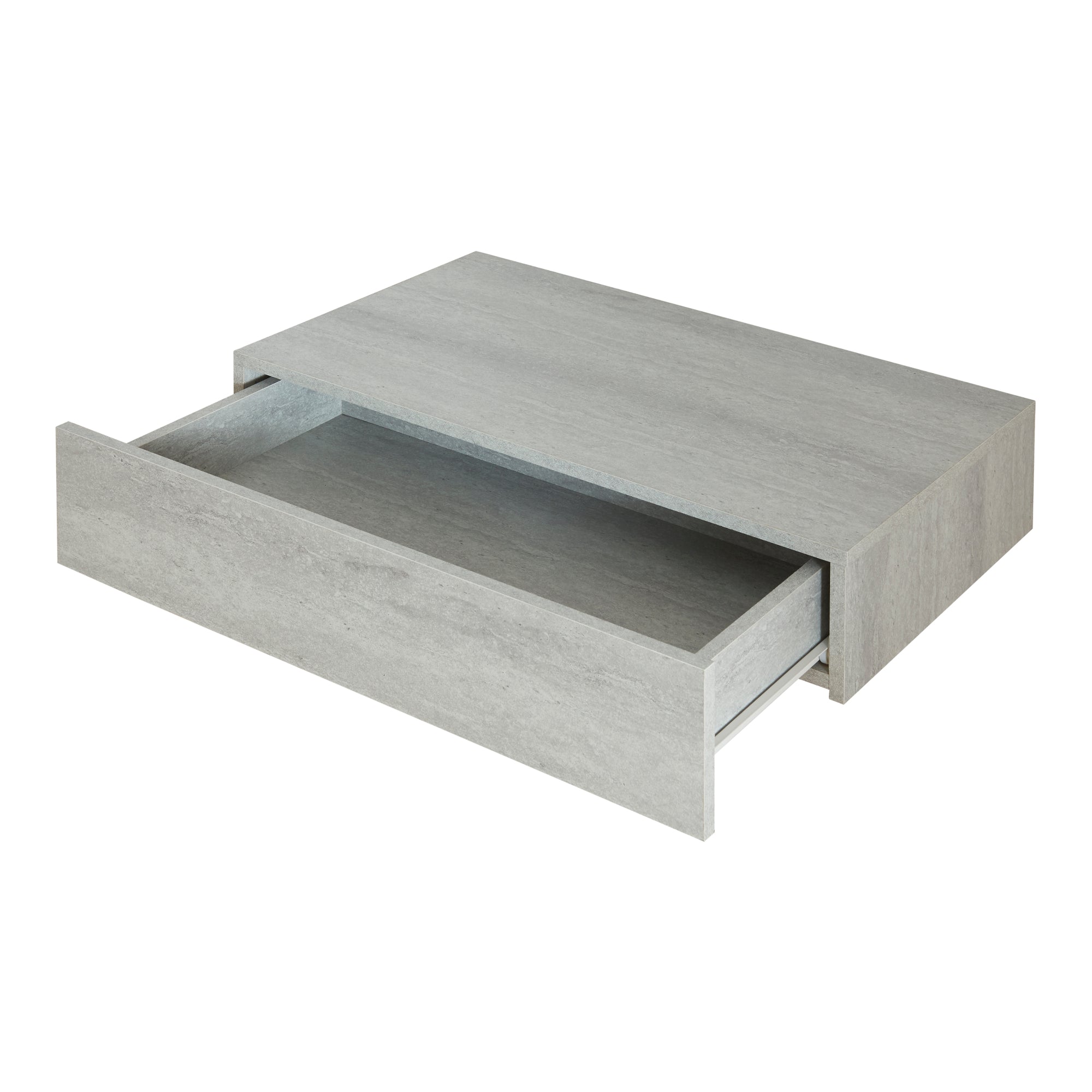 Mensola Kärsämäki con Cassetto Comodino Sospeso 60 x 35 x 12 cm Effetto Cemento [en.casa]