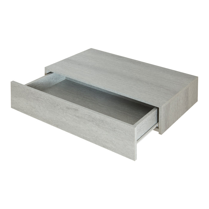 Mensola Kärsämäki con Cassetto Comodino Sospeso 60 x 35 x 12 cm Effetto Cemento [en.casa]