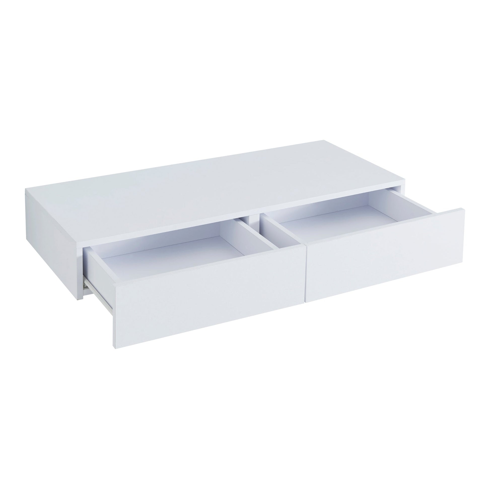 Mensola da parete 2 cassetti 80 x 35 x 12 cm bianco 03_0007007