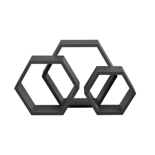 Set di 3 Mensole Esagonali da Parete Scaffali da Muro Design a Nido d’Ape - Grigio Scuro [en.casa]