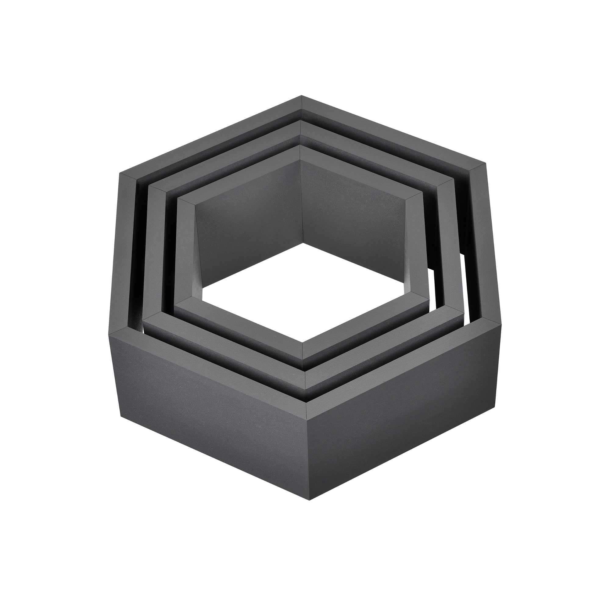 Set di 3 Mensole Esagonali da Parete Scaffali da Muro Design a Nido d’Ape - Grigio Scuro [en.casa]