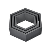 Set di 3 Mensole Esagonali da Parete Scaffali da Muro Design a Nido d’Ape - Grigio Scuro [en.casa]