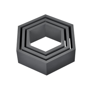 Set di 3 Mensole Esagonali da Parete Scaffali da Muro Design a Nido d’Ape - Grigio Scuro [en.casa]