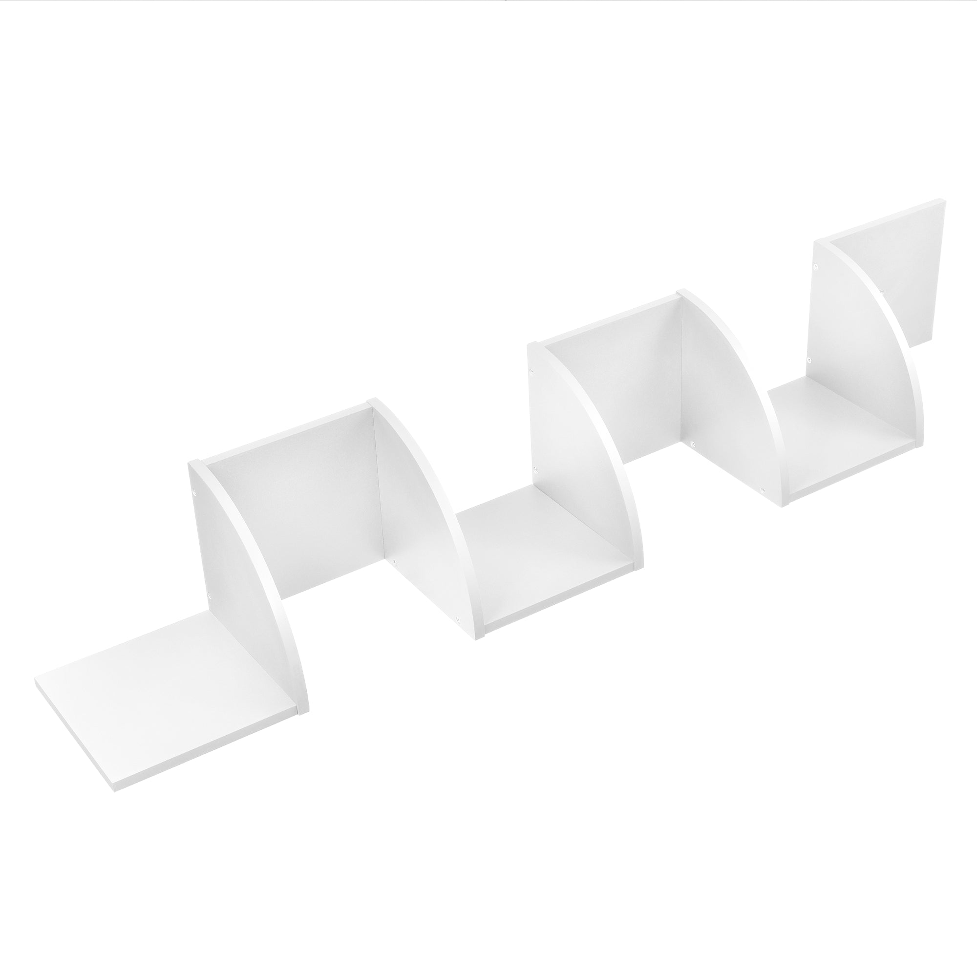 Scaffale Angolare da Parete Lysaker Design Zigzag con 5 Ripiani - Bianco [en.casa]