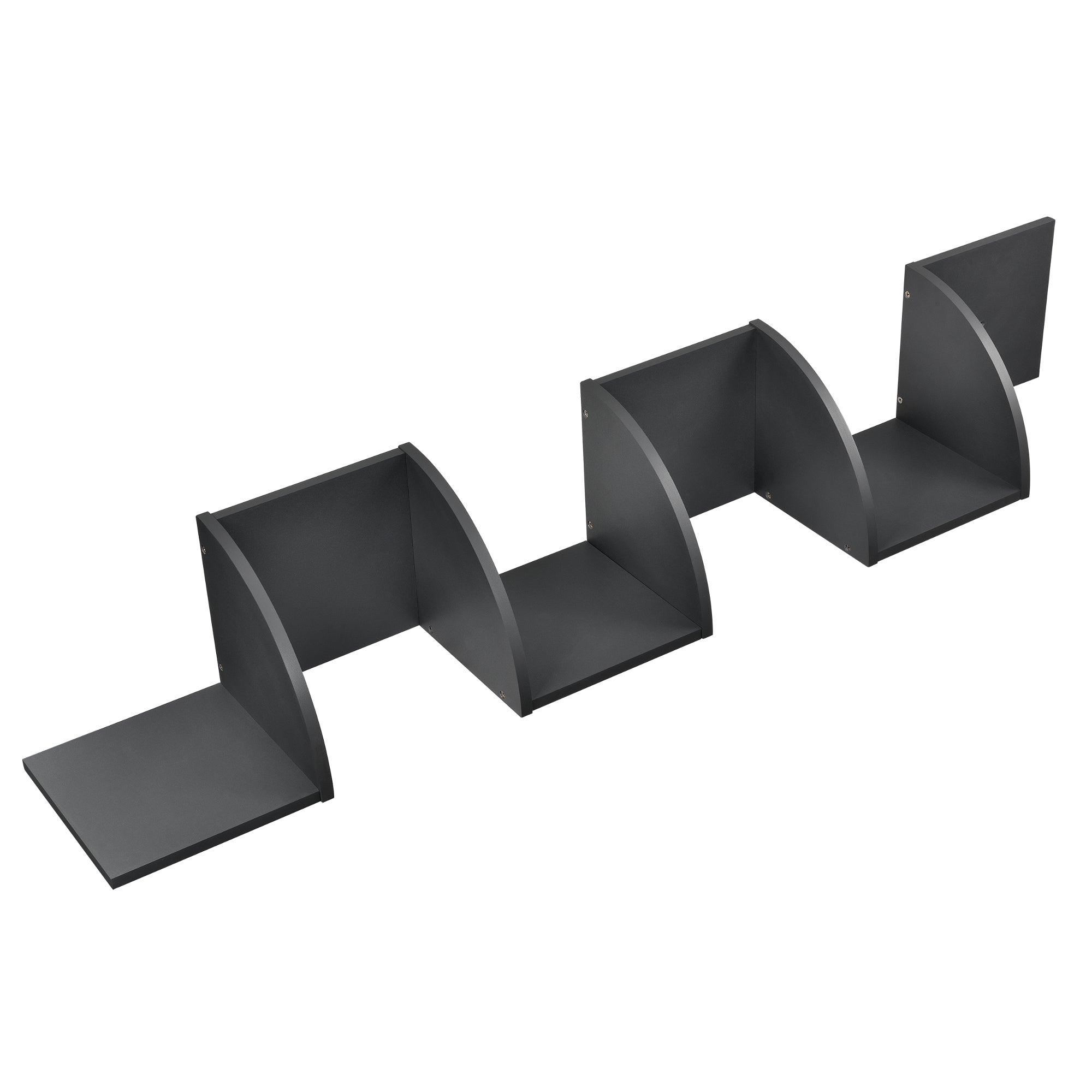 Scaffale Angolare da Parete Lysaker Design Zigzag con 5 Ripiani - Grigio Scuro [en.casa]