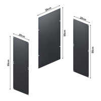 Set Nostened di 4 Mensole da Muro 28 x 28 x 20 cm con Pannello Posteriore e Laterale in Acciaio - Nero [en.casa]