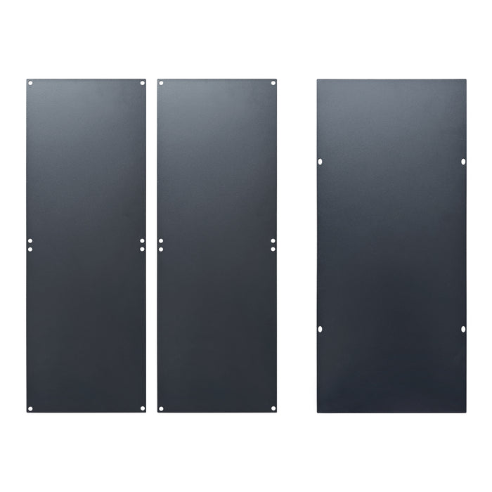 Set Nostened di 4 Mensole da Muro 28 x 28 x 20 cm con Pannello Posteriore e Laterale in Acciaio - Nero [en.casa]