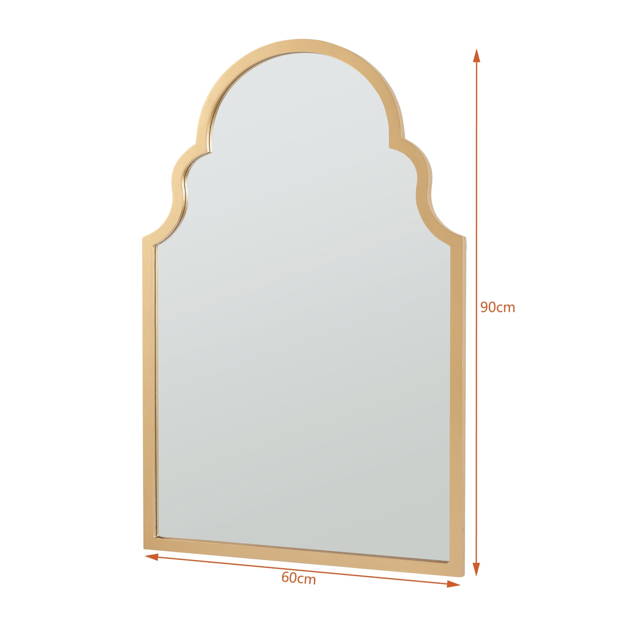 Specchio da Parete Hämeenkyrö 90 x 60 cm color Oro [en.casa]