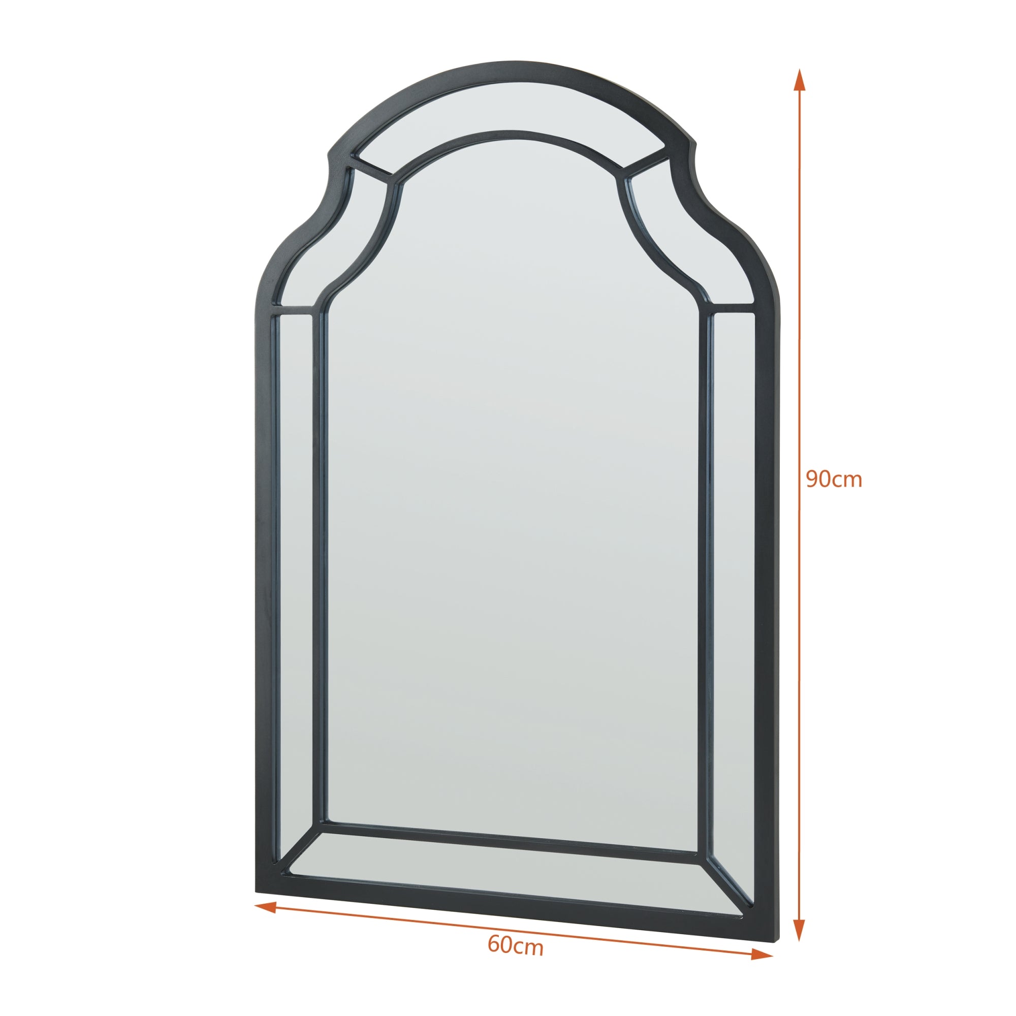 Specchio da Parete Puolanka 90 x 60 cm Cornice in MDF Nero [en.casa]