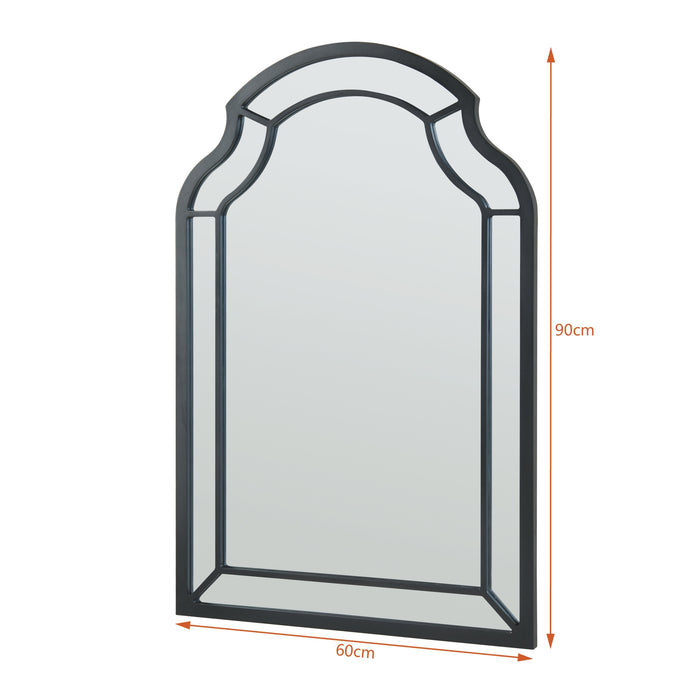 Specchio da Parete Puolanka 90 x 60 cm Cornice in MDF Nero [en.casa]