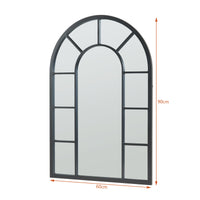 Specchio da Parete Enonkoski 90 x 60 cm Forma Arcuata Nero [en.casa]