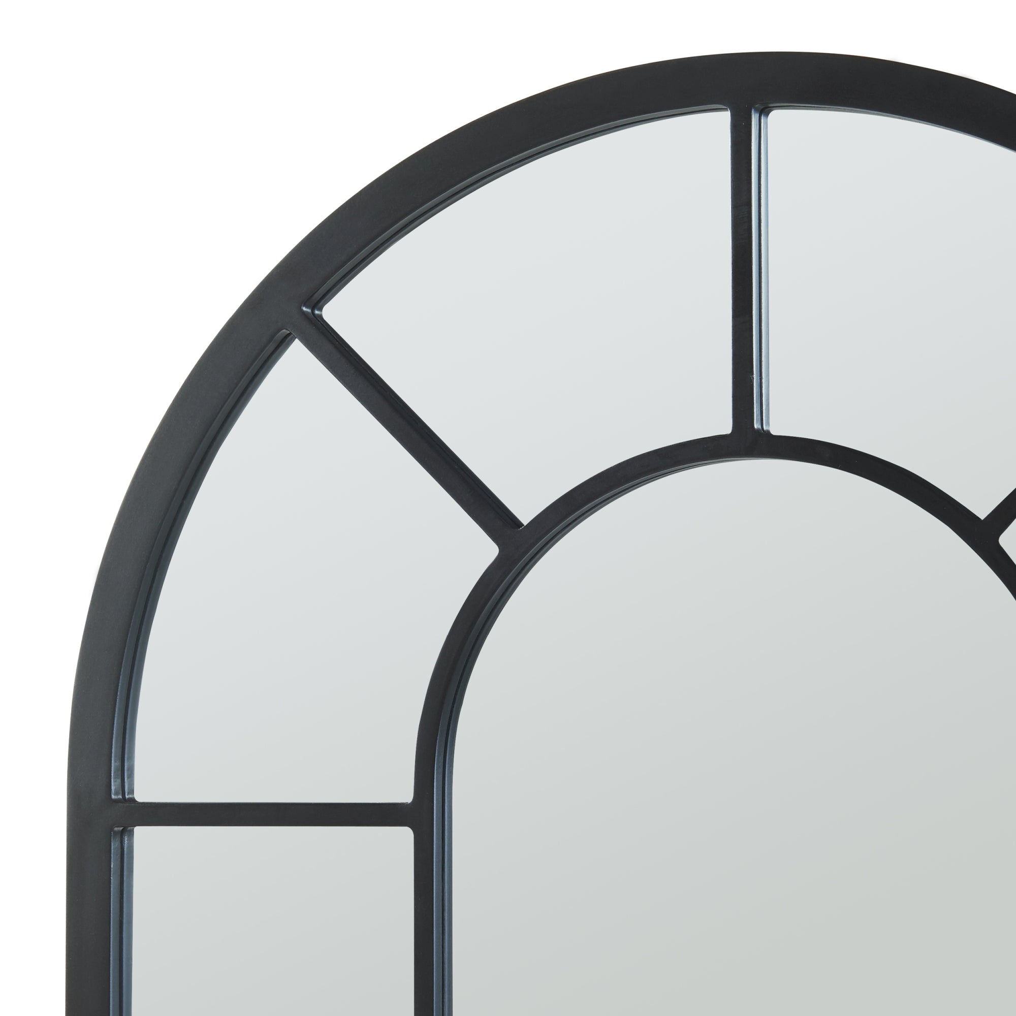 Specchio da Parete Enonkoski 90 x 60 cm Forma Arcuata Nero [en.casa]