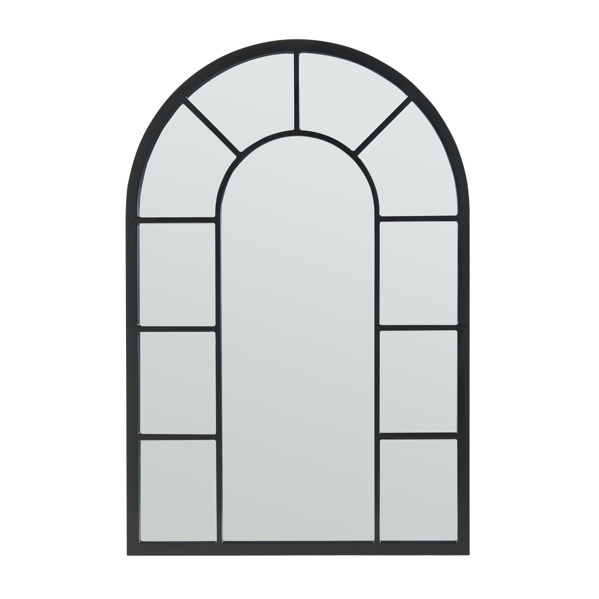 Specchio da Parete Enonkoski 90 x 60 cm Forma Arcuata Nero [en.casa]