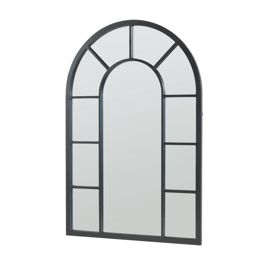 Specchio da Parete Enonkoski 90 x 60 cm Forma Arcuata Nero [en.casa]