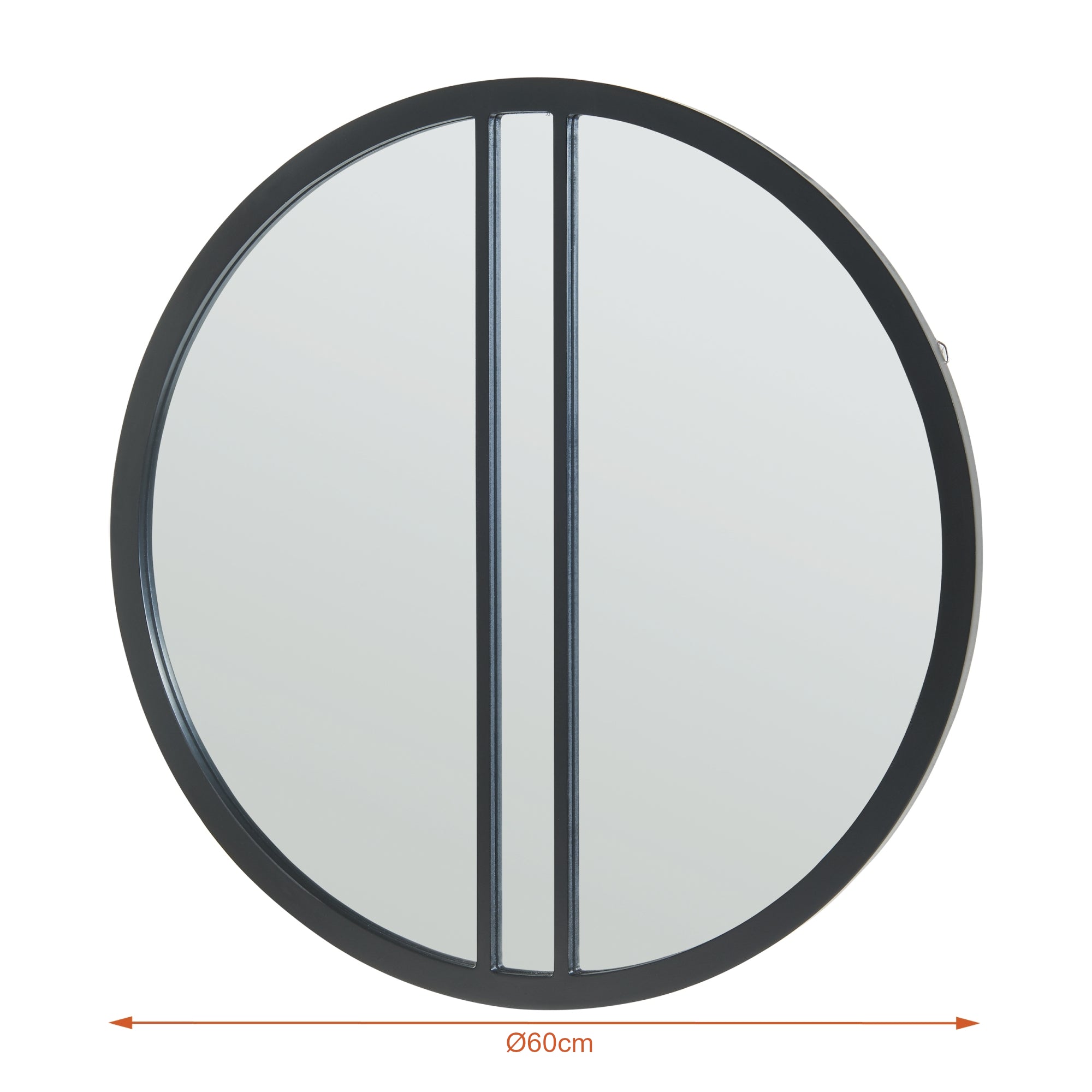 Specchio da Parete Suomussalmi Ø 60 cm Rotondo Nero [en.casa]