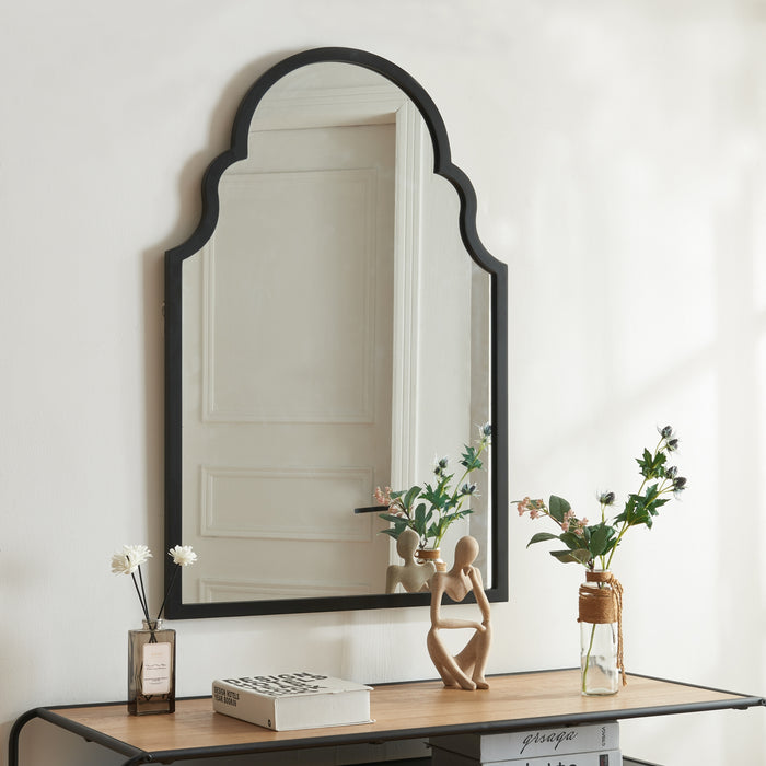 Specchio da Parete Hämeenkyrö 90 x 60 cm Nero [en.casa]
