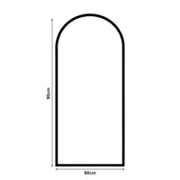 Specchio da Parete Podena con Cornice Arcuato 90x60 cm Legno Naturale [en.casa]