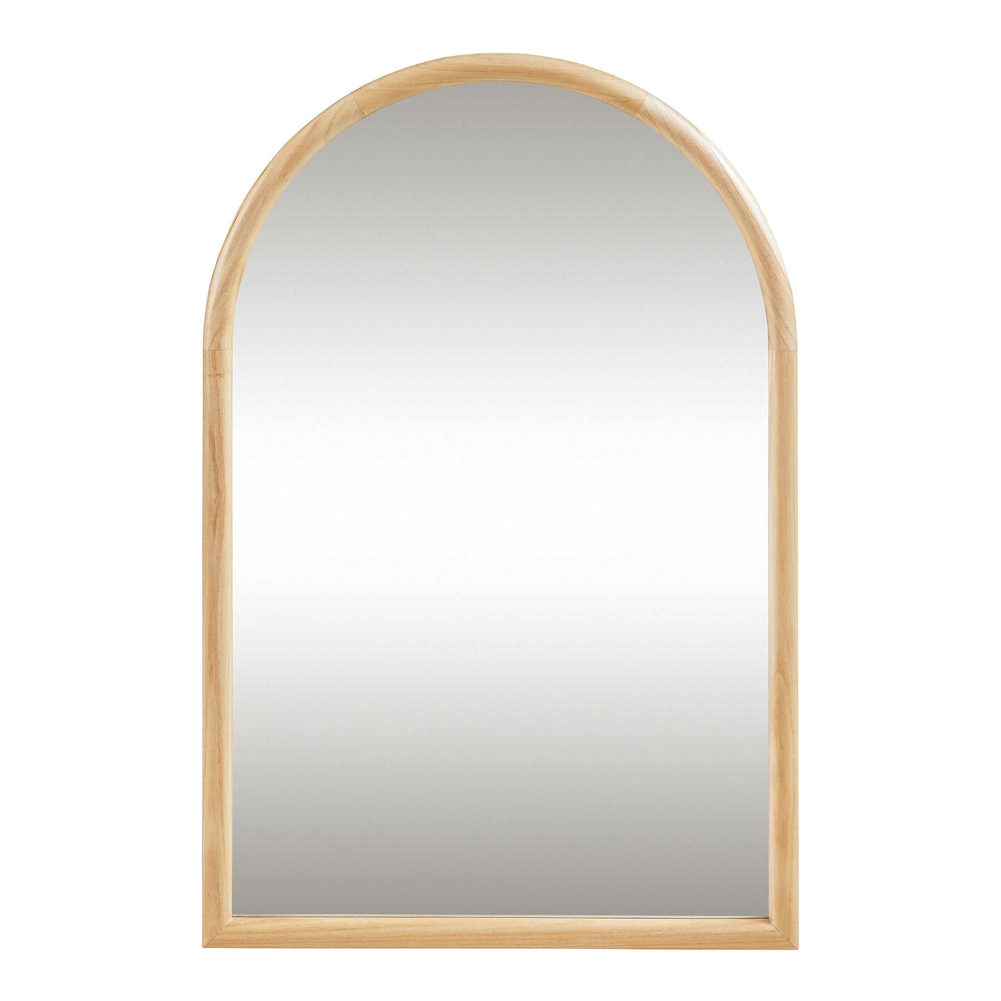 Specchio da Parete Podena con Cornice Arcuato 90x60 cm Legno Naturale [en.casa]