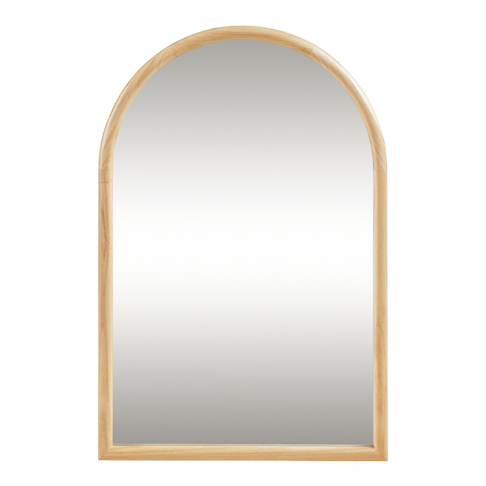 Specchio da Parete Podena con Cornice Arcuato 90x60 cm Legno Naturale [en.casa]