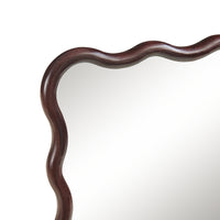 Specchio Ondulato da Parete Porloskid Montaggio Verticale e Orizzontale 90x60 cm Marrone Scuro [en.casa]