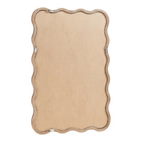 Specchio Ondulato da Parete Porloskid Montaggio Verticale e Orizzontale 90x60 cm Marrone Scuro [en.casa]