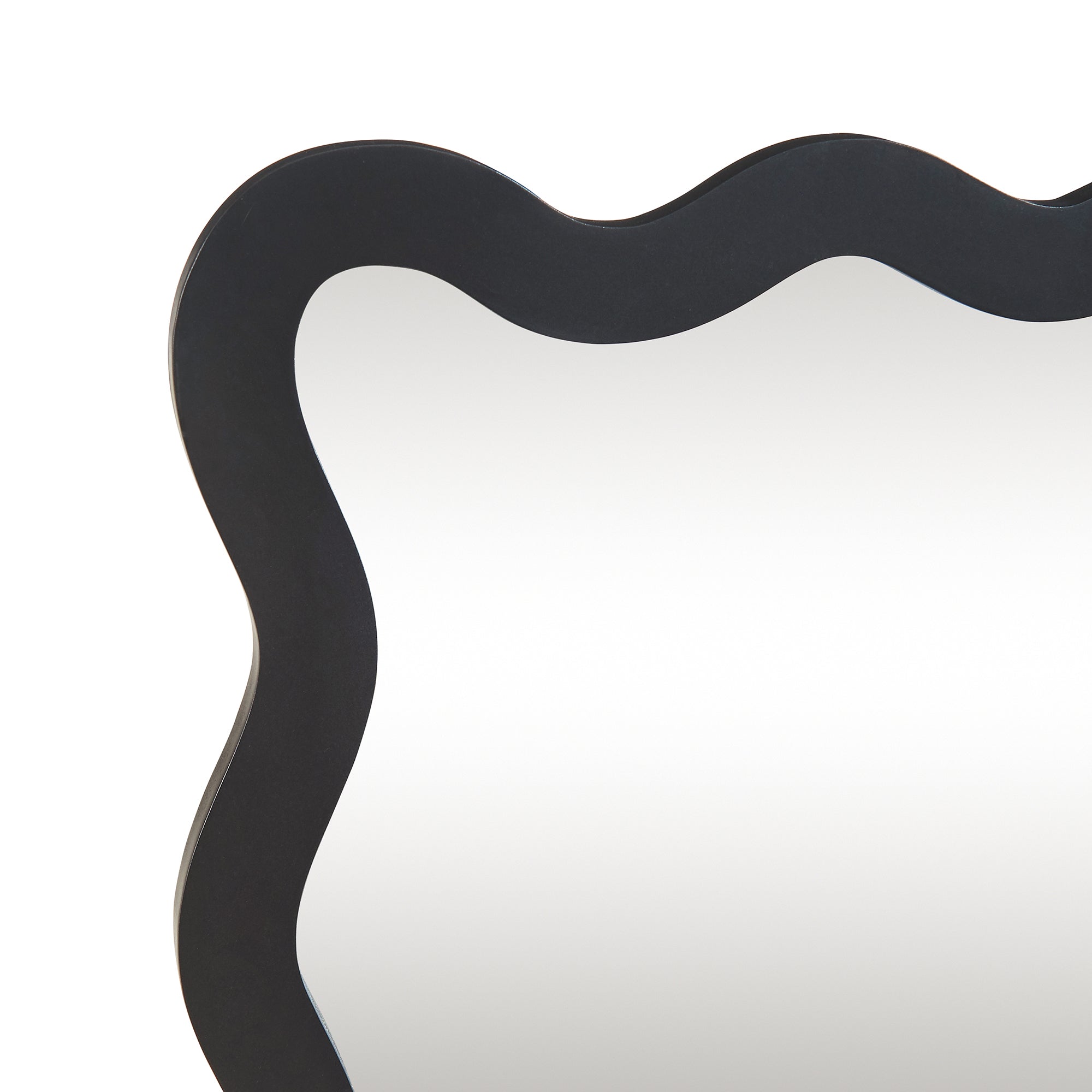 Specchio Ondulato da Parete Koster Montaggio Verticale e Orizzontale 90x60 cm Nero [en.casa]