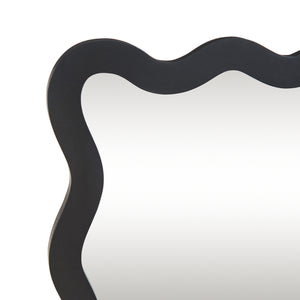 Specchio Ondulato da Parete Koster Montaggio Verticale e Orizzontale 90x60 cm Nero [en.casa]