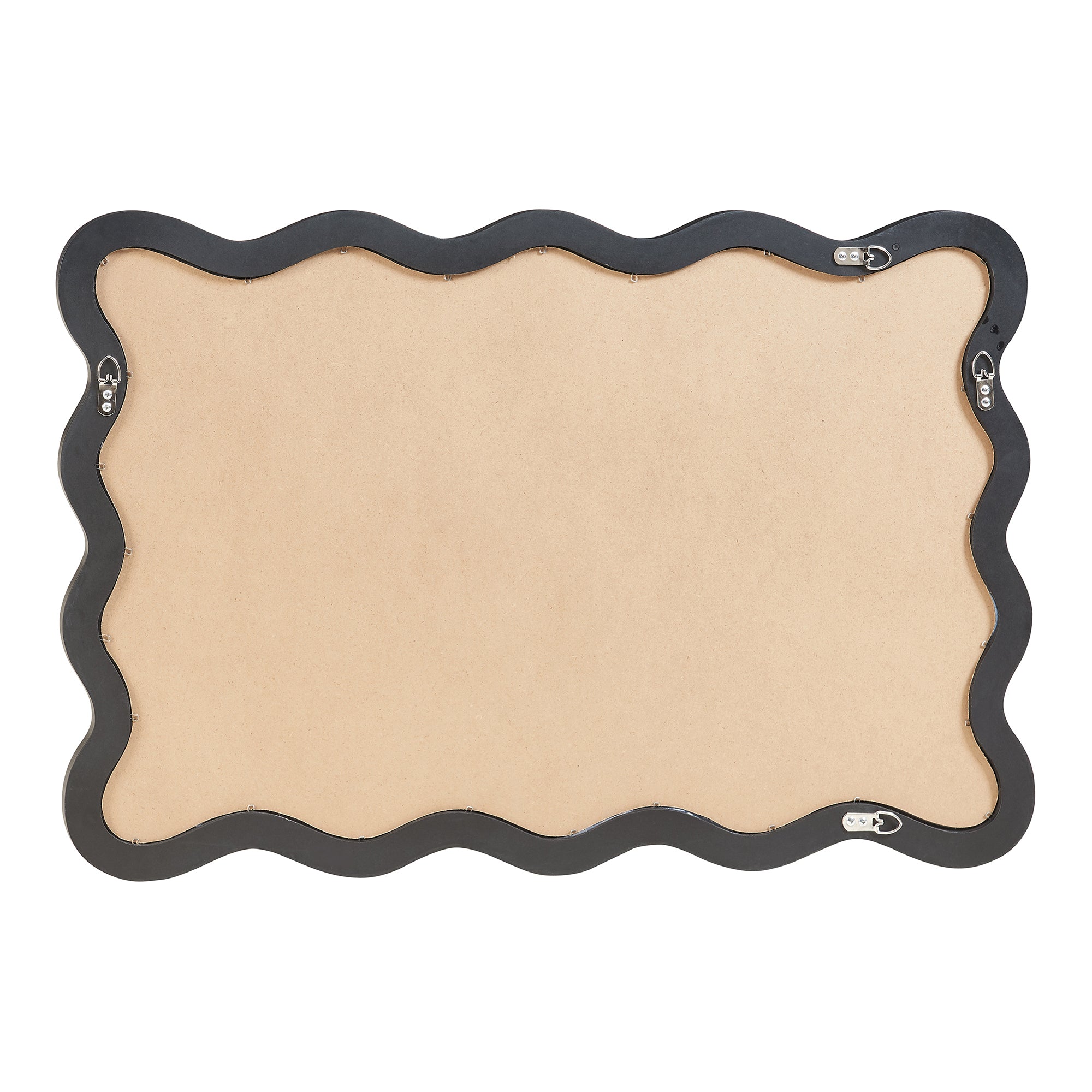 Specchio Ondulato da Parete Koster Montaggio Verticale e Orizzontale 90x60 cm Nero [en.casa]