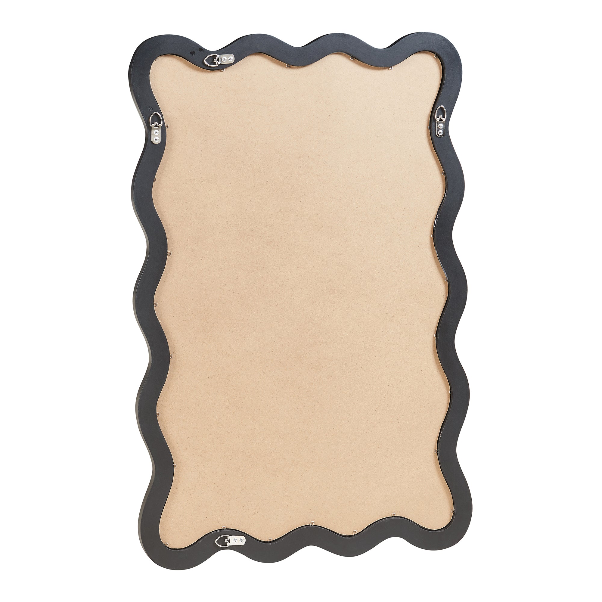 Specchio Ondulato da Parete Koster Montaggio Verticale e Orizzontale 90x60 cm Nero [en.casa]