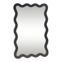 Specchio Ondulato da Parete Koster Montaggio Verticale e Orizzontale 90x60 cm Nero [en.casa]