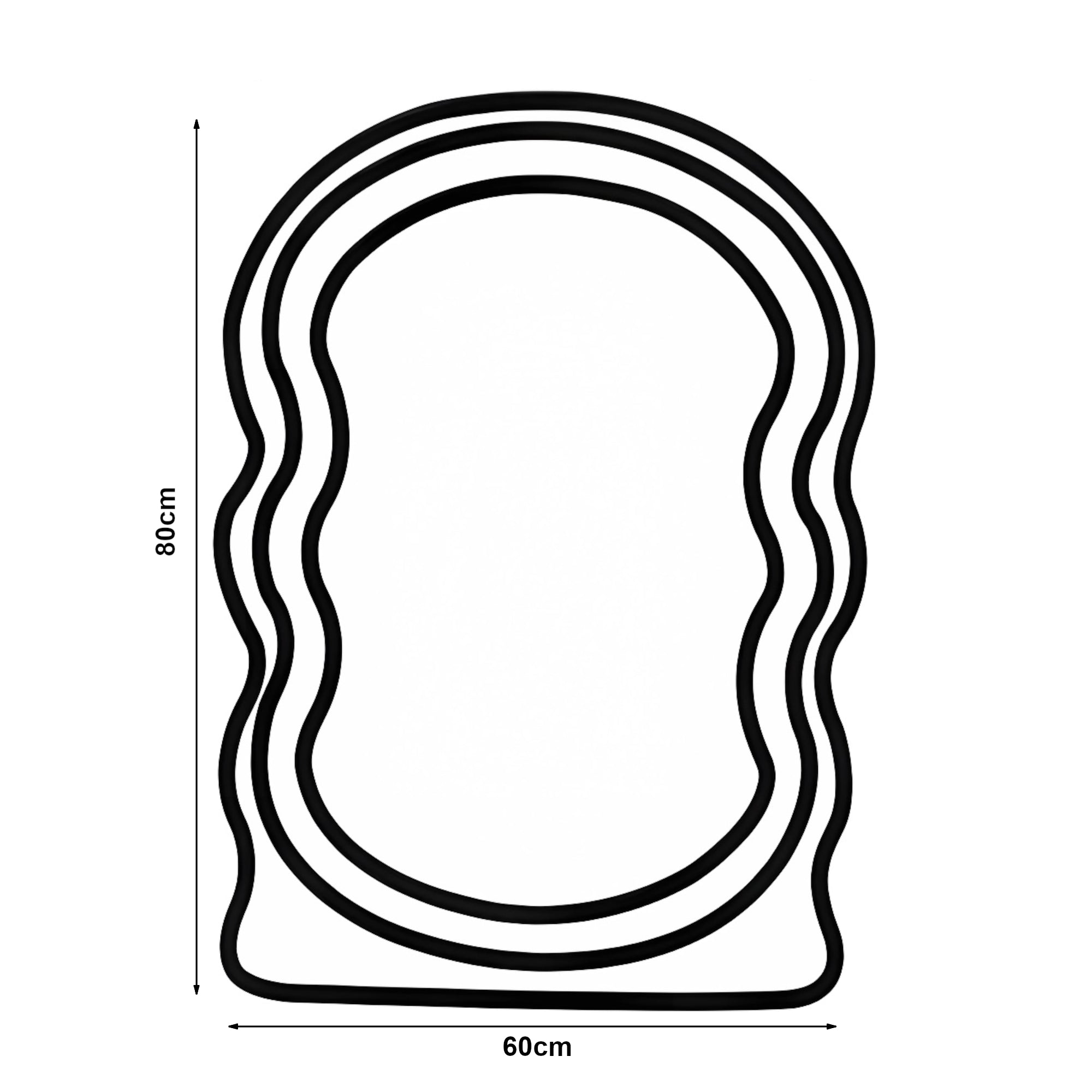 Specchio da Parete Brummen con Cornice in Peluche Morbida 80x60 cm Bianco [en.casa]
