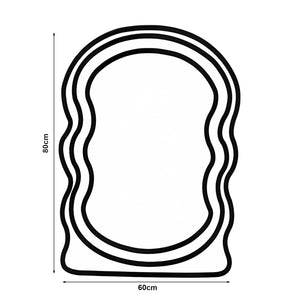 Specchio da Parete Brummen con Cornice in Peluche Morbida 80x60 cm Bianco [en.casa]