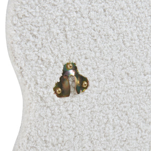 Specchio da Parete Brummen con Cornice in Peluche Morbida 80x60 cm Bianco [en.casa]