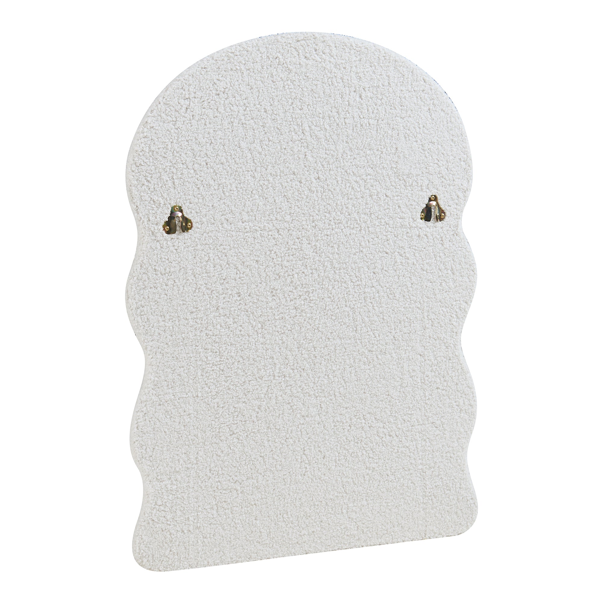 Specchio da Parete Brummen con Cornice in Peluche Morbida 80x60 cm Bianco [en.casa]