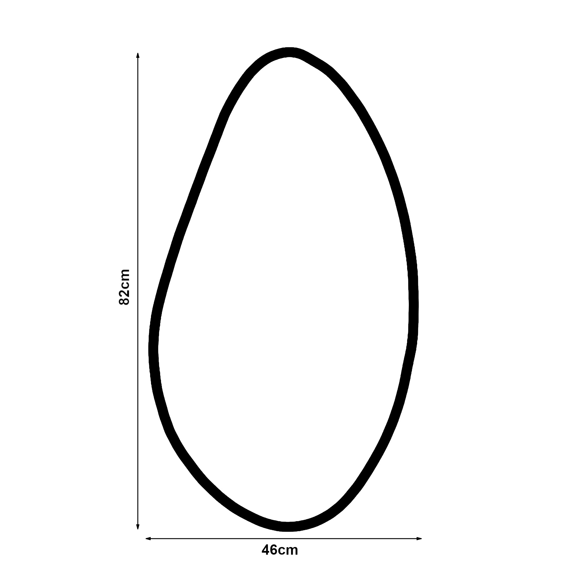 Specchio da Parete Orland con Cornice Irregolare 82x46 cm Nero [en.casa]