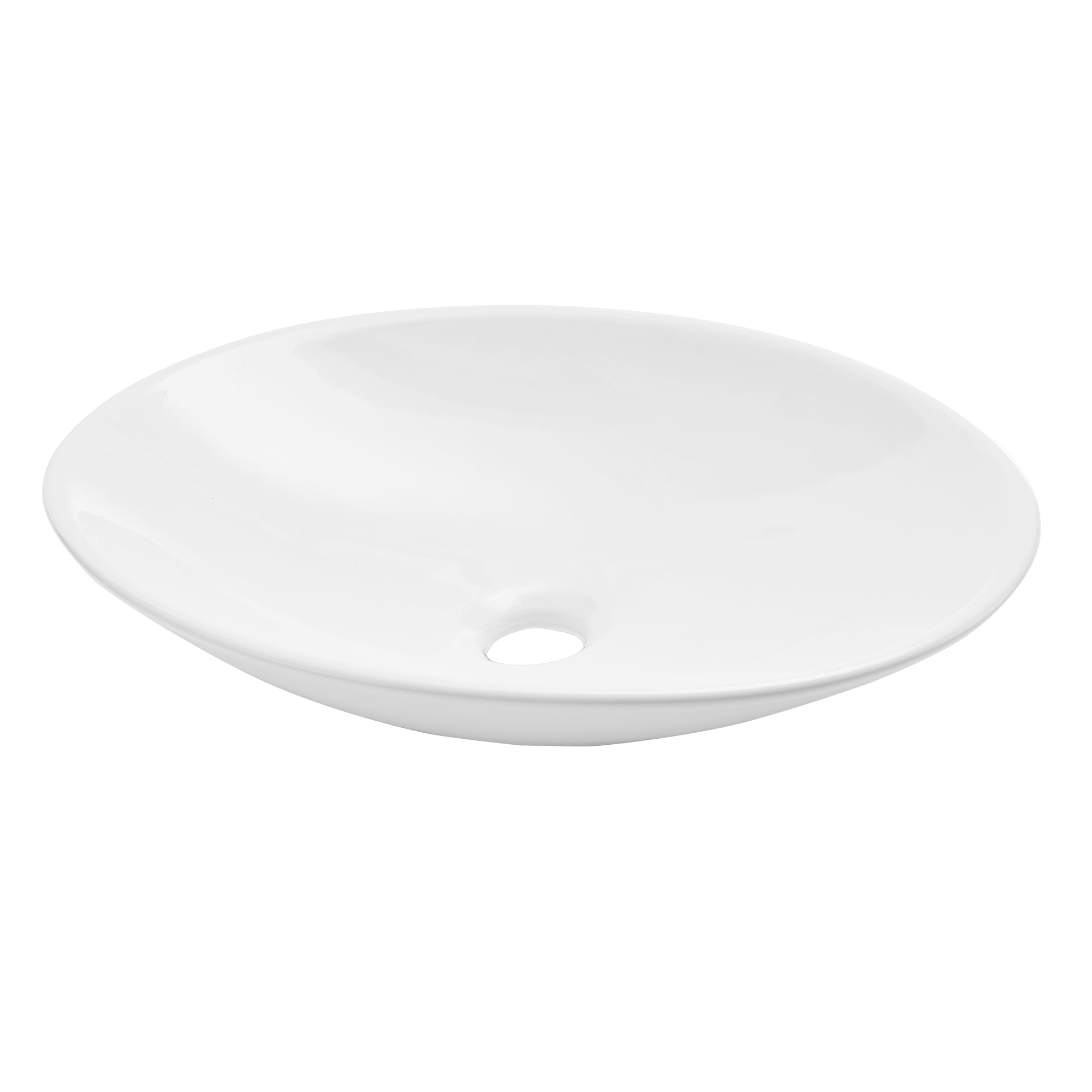 Lavabo Ovale 50x35,5 cm Lavandino da Appoggio in Ceramica Bianca [neu.haus]