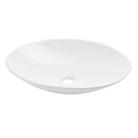 Lavabo Ovale 50x35,5 cm Lavandino da Appoggio in Ceramica Bianca [neu.haus]