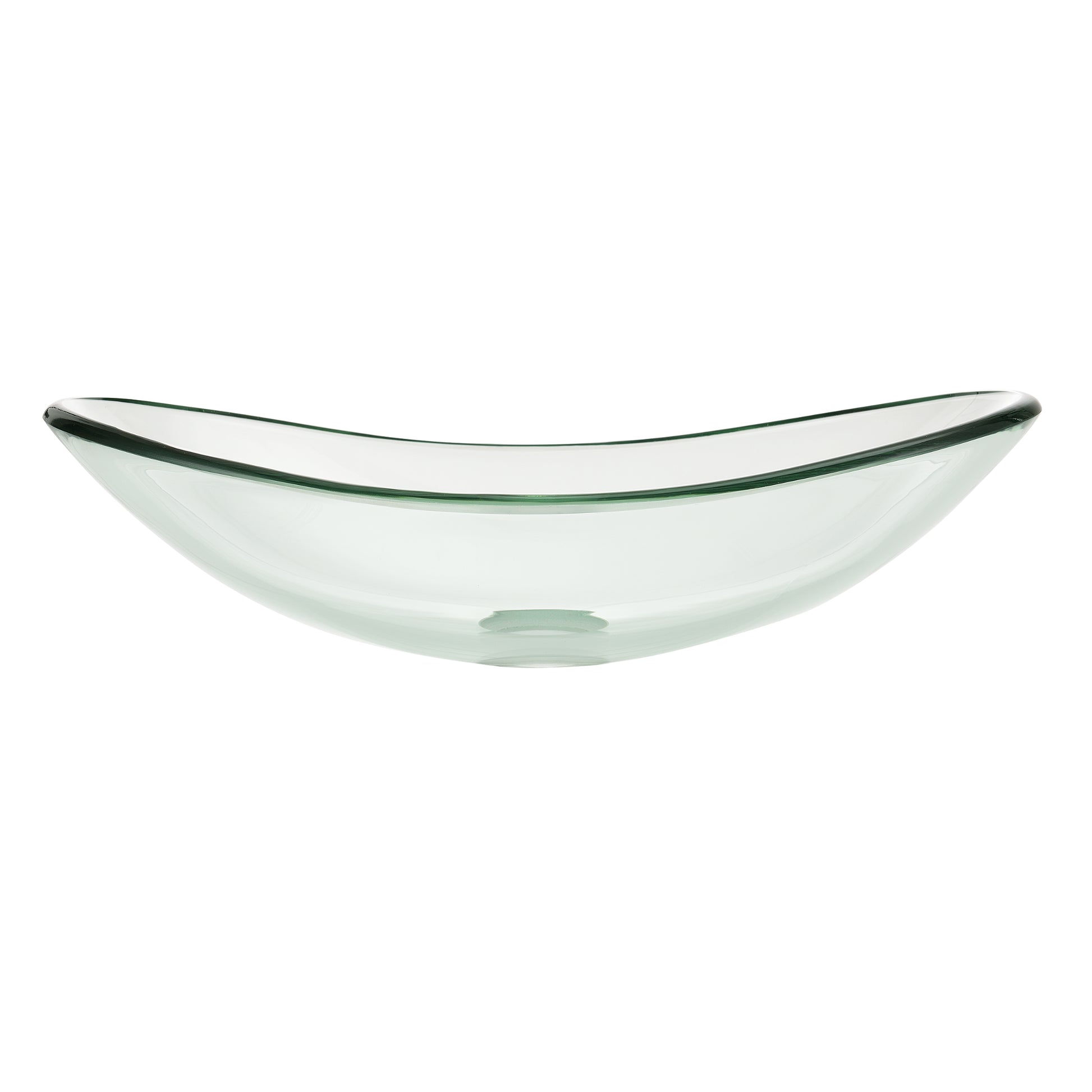 Lavabo Ovale 47x30,5 cm Lavandino da Appoggio in Vetro Trasparente [neu.haus]