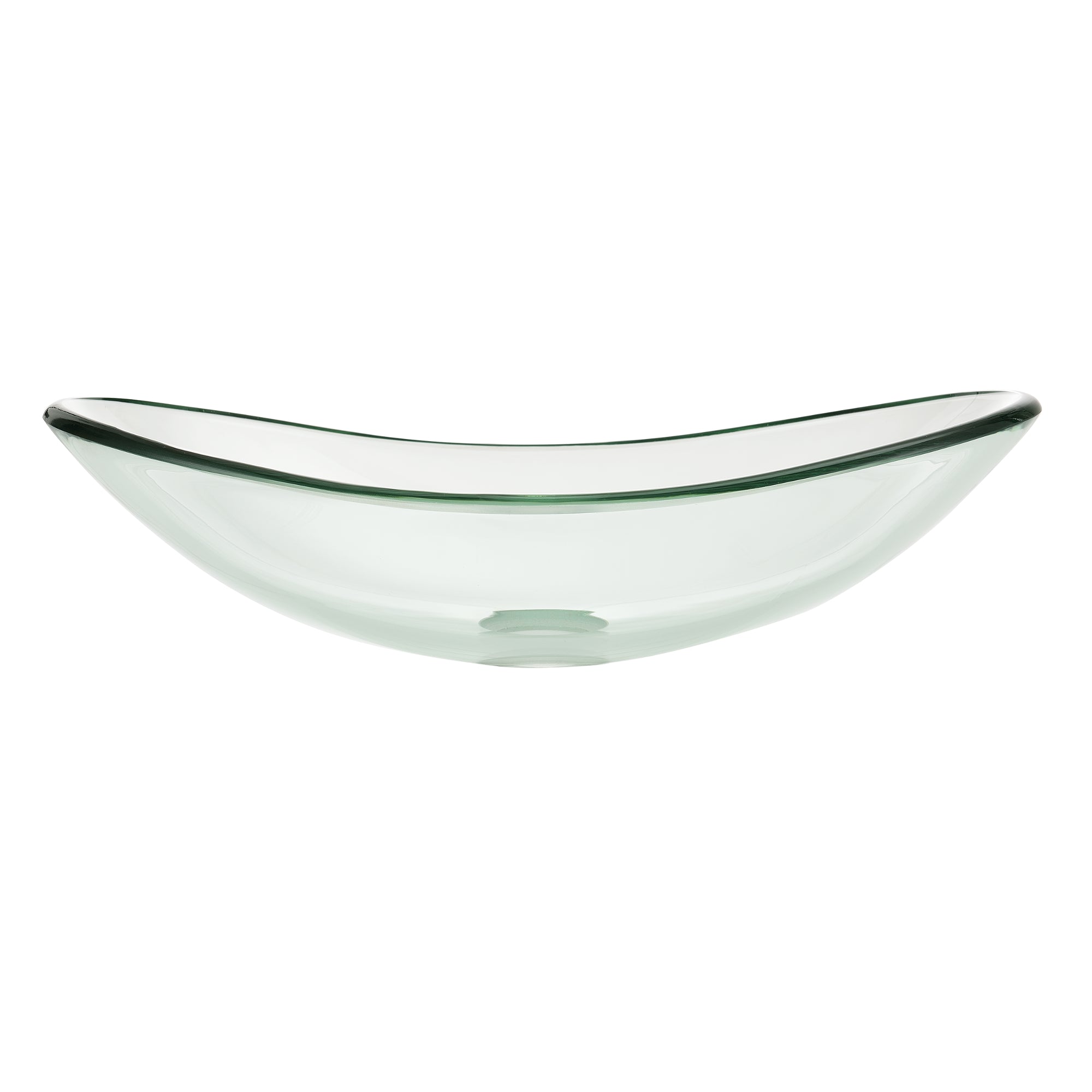 Lavabo Ovale 47x30,5 cm Lavandino da Appoggio in Vetro Trasparente [neu.haus]